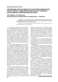 Управление процессами роста костной и мышечной ткани у детей с задержкой физического развития при различных физических нагрузках