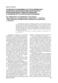 Особенности динамики частотно-временных характеристик показателей центрального кровообращения у девочек и девушек в активном ортостатическом положении