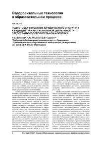 Подготовка студенток юридического института к будущей профессиональной деятельности средствами оздоровительной аэробики