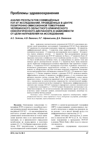 Анализ результатов совмещённых ПЭТ-КТ исследований, проведённых в центре позитронно-эмиссионной томографии Челябинского областного клинического онкологического диспансера в зависимости от цели направления на исследование