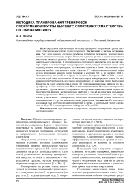 Методика планирования тренировок спортсменов группы высшего спортивного мастерства по пауэрлифтингу