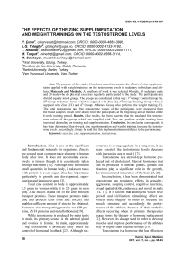 The effects of the zinc supplementation and weight trainings on the testosterone levels