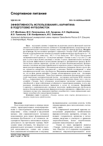 Эффективность использования L-карнитина в подготовке футболисток