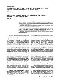 Дискурсивная семантика поэтических текстов: место железнодорожного дискурса
