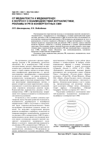 От медиатекста к медиабренду: к вопросу о взаимодействии журналистики, рекламы и PR в конвергентных СМИ