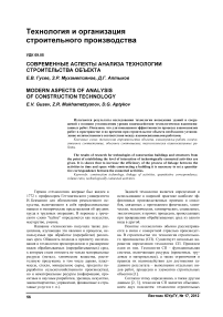 Современные аспекты анализа технологии строительства объекта