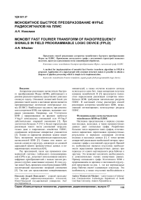 Монобитное быстрое преобразование Фурье радиосигналов на ПЛИС