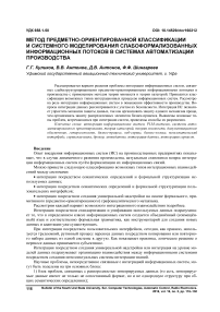 Метод предметно-ориентированной классификации и системного моделирования слабоформализованных информационных потоков в системах автоматизации производства