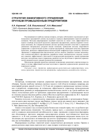 Стратегия эффективного управления крупным промышленным предприятием