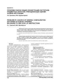 Проблема поиска общих конфигураций(паттернов) предметных областей, принадлежащих одному уровню абстракции
