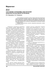 Состояние и проблемы обеспечения конкурентоспособности региона