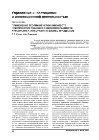 Применение теории нечетких множеств при принятии решения о целесообразности аутсорсинга (инсорсинга) бизнес-процессов