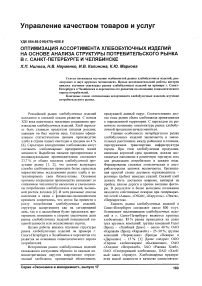 Оптимизация ассортимента хлебобулочных изделий на основе анализа структуры потребительского рынка в г. Санкт-Петербурге и Челябинске