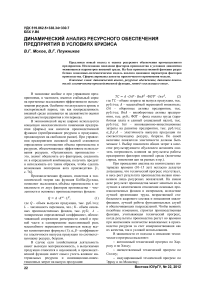 Динамический анализ ресурсного обеспечения предприятия в условиях кризиса