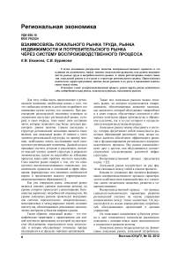 Взаимосвязь локального рынка труда, рынка недвижимости и потребительского рынка через систему воспроизводственного процесса