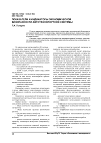 Показатели и индикаторы экономической безопасности автотранспортной системы