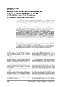 Методология логистической интеграции торгового обслуживания с позиции уровневого системного подхода