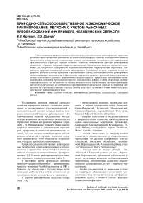 Природно-сельскохозяйственное и экономическое районирование региона с учетом рыночных преобразований (на примере Челябинской области)