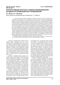 Корпоративный форсайт и оценка инновационной активности промышленного предприятия