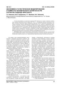 Экономико-статистическое моделирование стоимости человеческого капитала в РФ согласно подходу Критского