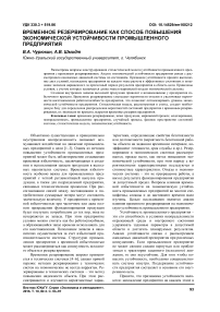 Временное резервирование как способ повышения экономической устойчивости промышленного предприятия