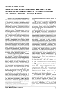 Изготовление металлокерамических композитов по способу «конденсированное горение - пропитка»