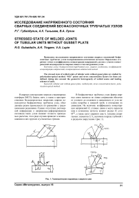 Исследование напряженного состояния сварных соединений бесфасоночных трубчатых узлов
