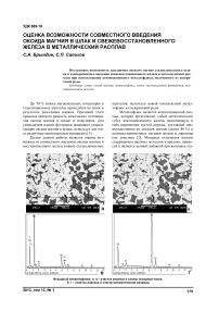 Оценка возможности совместного введения оксида магния в шлак и свежевосстановленного железа в металлический расплав