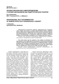 Профессиональное самоопределение старших школьников как педагогическое понятие