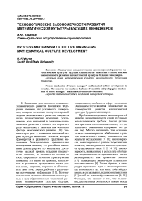 Технологические закономерности развития математической культуры будущих менеджеров