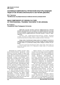 Основные компоненты проектной культуры будущих педагогов профессионального обучения (дизайн)