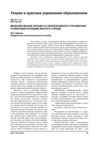 Моделирование процесса рефлексивного управления развитием колледжа малого города