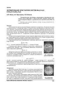 Формирование кристаллов систем NH4C1+H20 и NH4CI+CuSO4+H2O