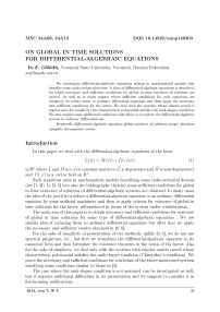On global in time solutions for differential-algebraic equations