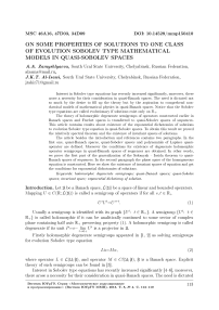 On some properties of solutions to one class of evolution Sobolev type mathematical models in quasi-Sobolev spaces