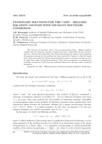 Stationary solutions for the Cahn - Hilliard equation coupled with Neumann boundary conditions
