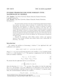 Inverse problems for some Sobolev-type mathematical models