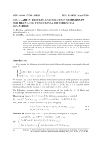 Regularity results and solution semigroups for retarded functional differential equations