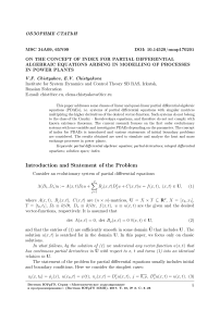 On the concept of index for partial differential algebraic equations arising in modelling of processes in power plants