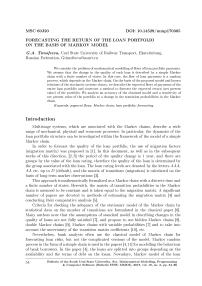 Forecasting the return of the loan portfolio on the basis of Markov model