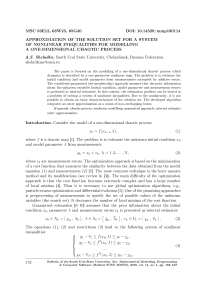 Approximation of the solution set for a system of nonlinear inequalities for modelling a one-dimensional chaotic process