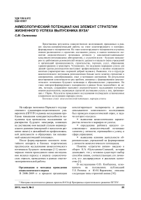 Акмеологический потенциал как элемент стратегии жизненного успеха выпускника вуза