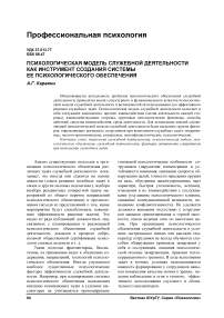 Психологическая модель служебной деятельности как инструмент создания системы ее психологического обеспечения