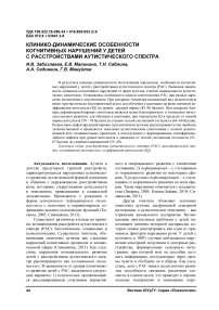 Клинико-динамические особенности когнитивных нарушений у детей с расстройствами аутистического спектра