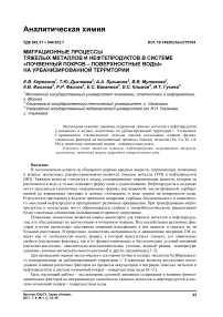 Миграционные процессы тяжелых металлов и нефтепродуктов в системе "почвенный покров - поверхностные воды" на урбанизированной территории