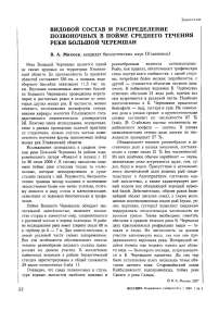 Видовой состав и распределение позвоночных в пойме среднего течения реки Большой Черемшан