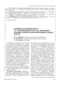 Влияние модификаторов Са 2+-проницаемости на Н 2О 2-индуцированный апоптоз перитонеальных макрофагов