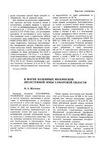 К фауне наземных моллюсков лесостепной зоны Самарской области