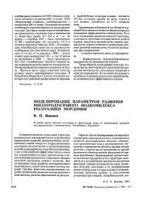 Моделирование параметров развития мясопродуктового подкомплекса Республики Мордовия