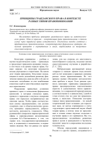 Принципы гражданского права в контексте разных типов правопонимания